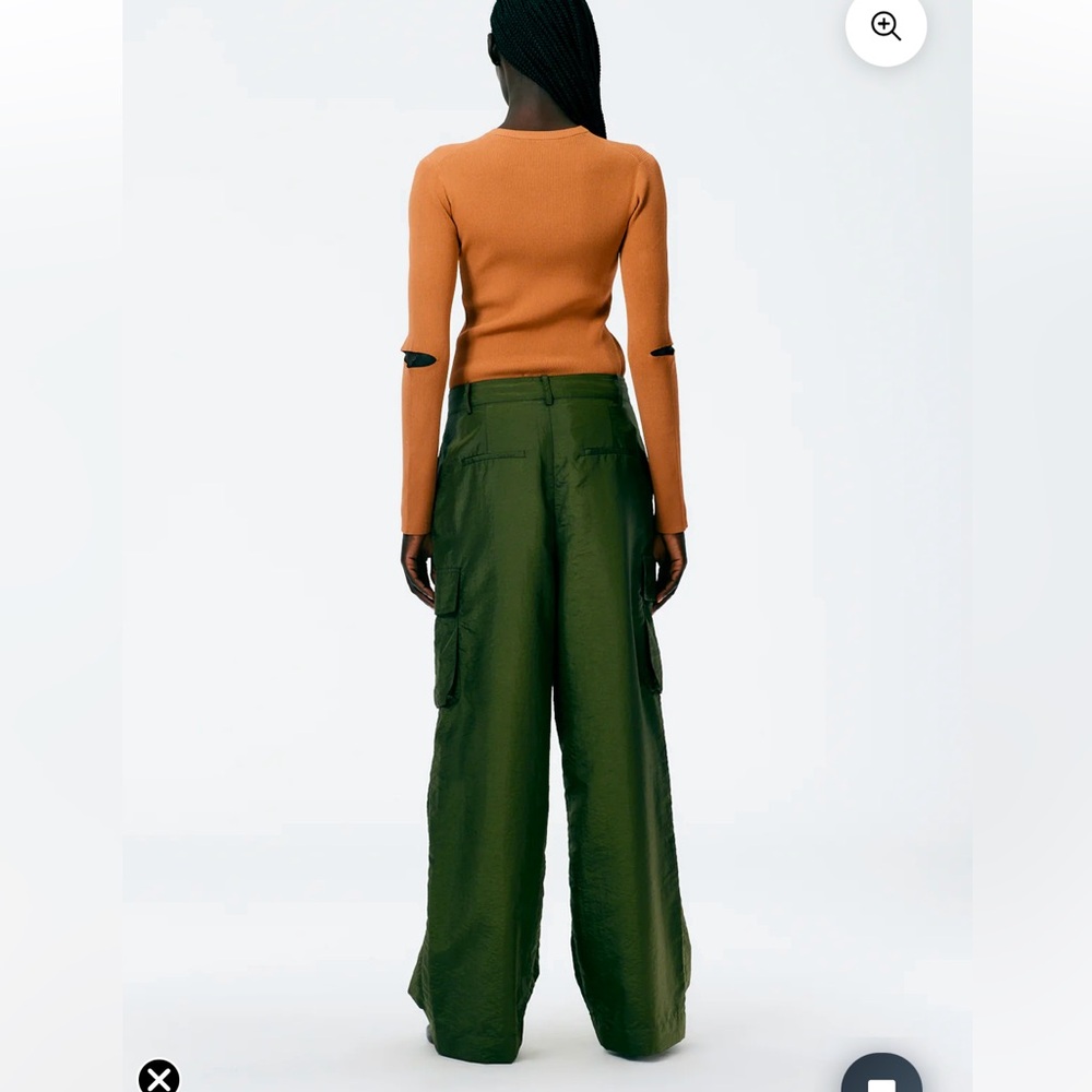Tibi Olive Green Nylon Cargo Pants - Picture 7 of 9